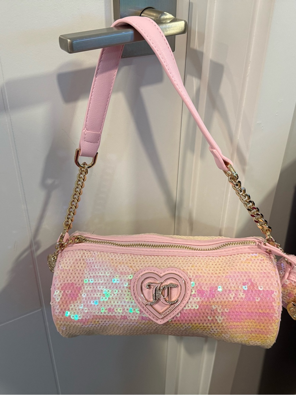 Juicy Couture sequin barrel purse